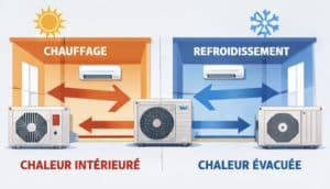 Mode chauffage et refroidissement système VRV